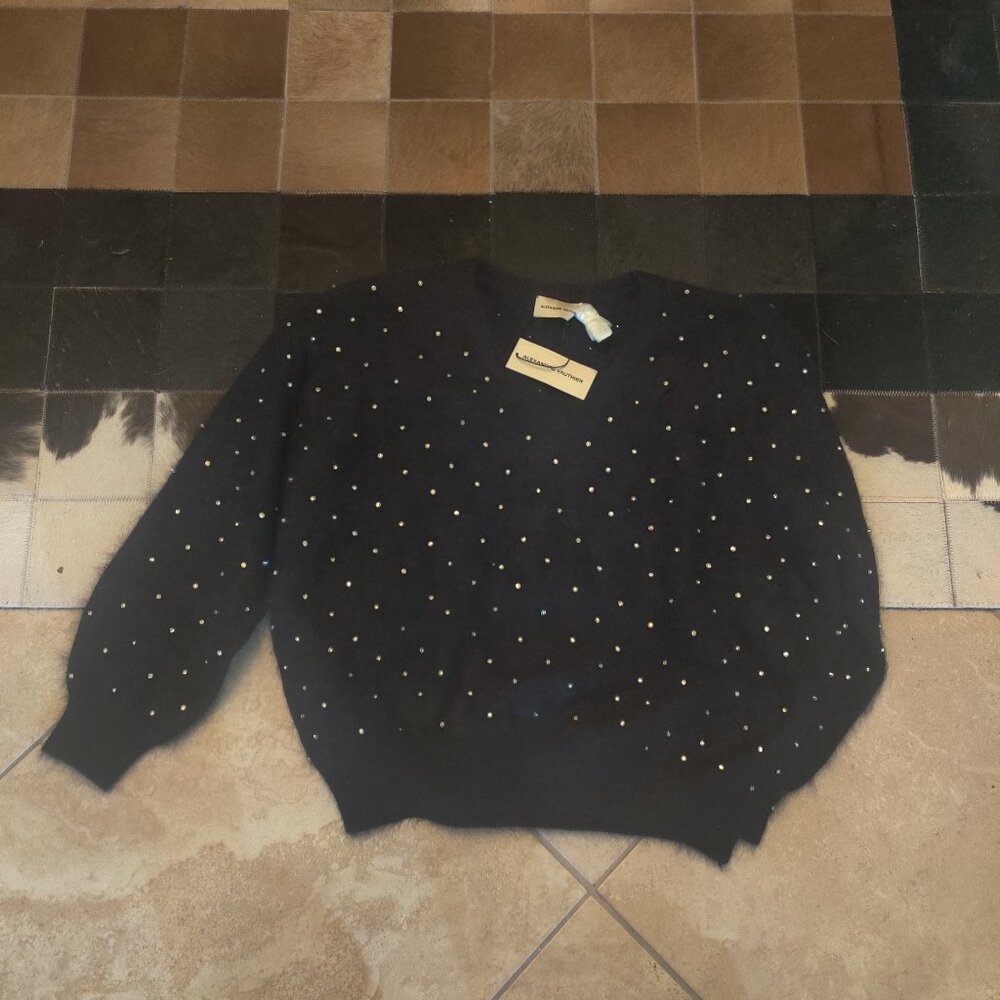 ALEXANDRE VAUTHIER  angora with crystals sweater  Size L  oversized  fit$1757.00